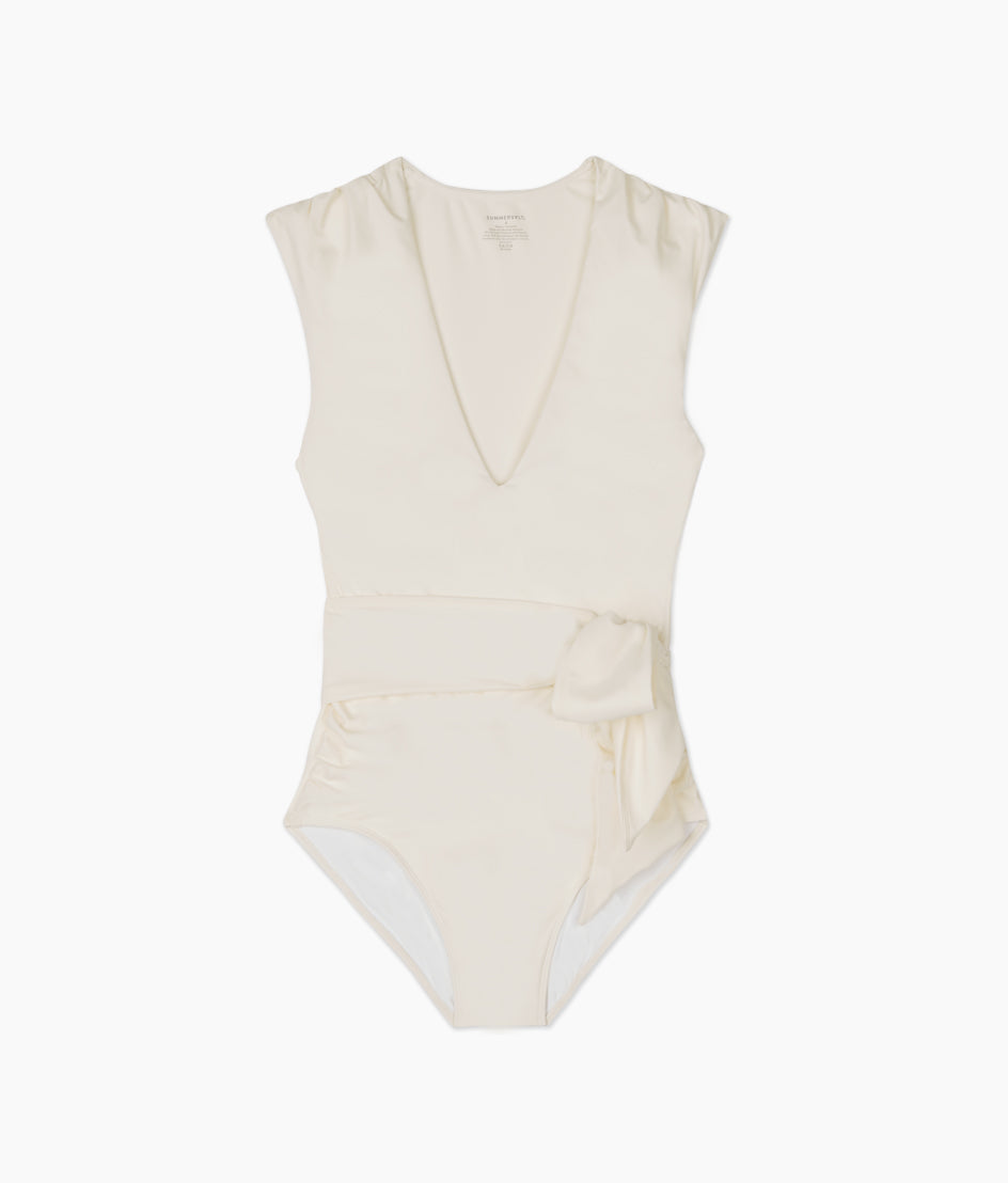 The Breaker Belted One-Piece - White Sand