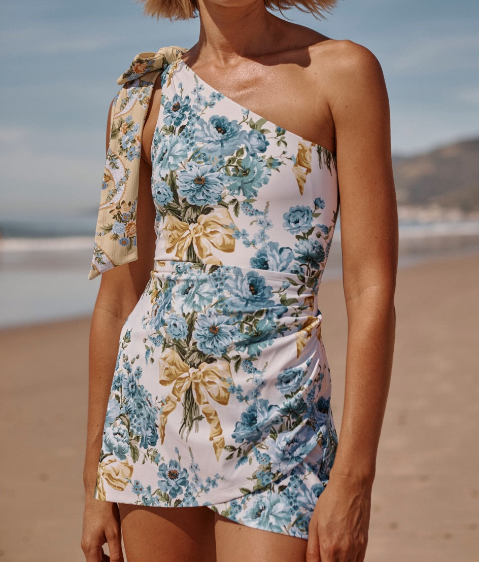 The Ruched Swim Skirt - Bow Bouquet