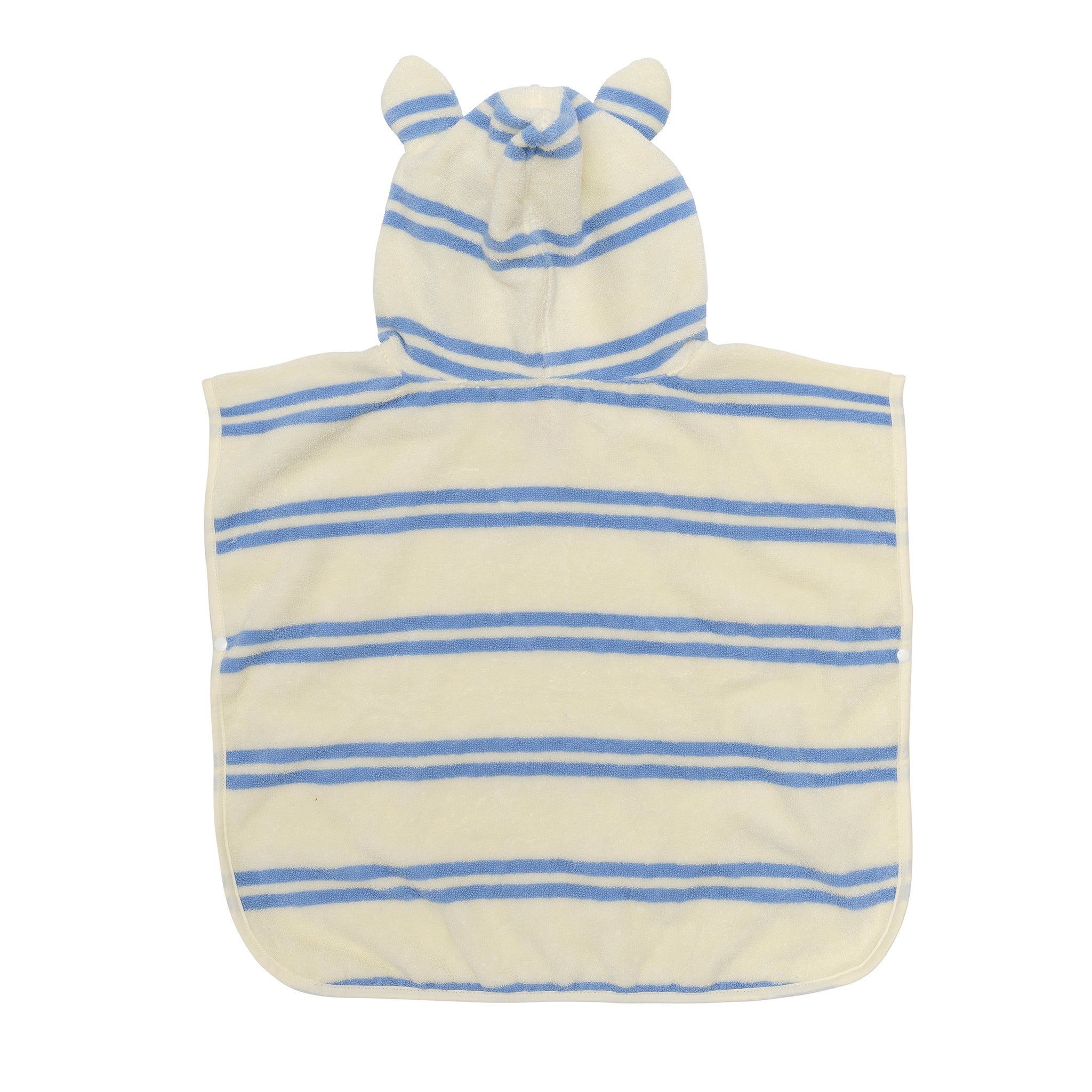 Kids Beach Poncho Towel - Sammy the Seagull Blue Stripe