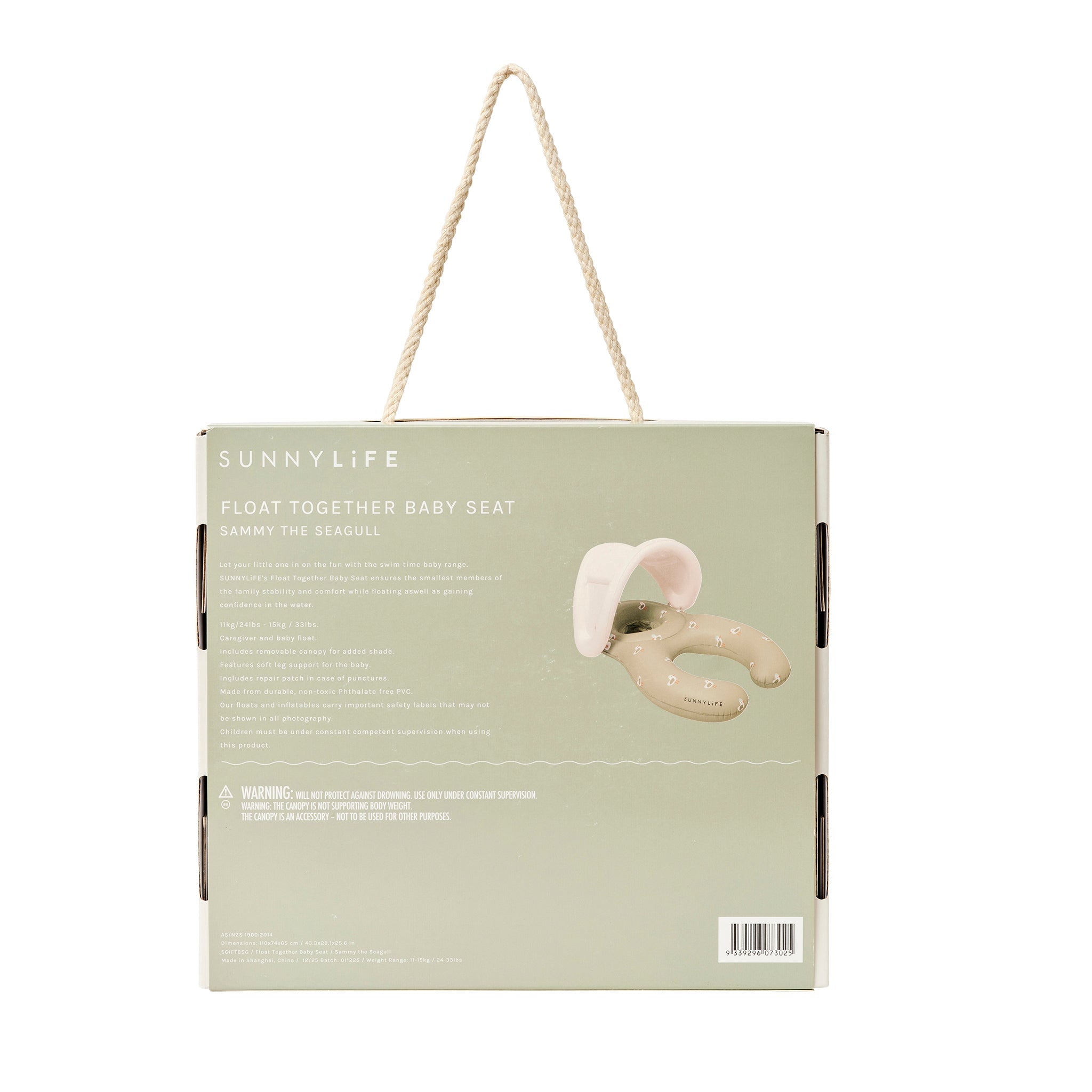 Float Together Baby Seat - Sammy the Seagull Green