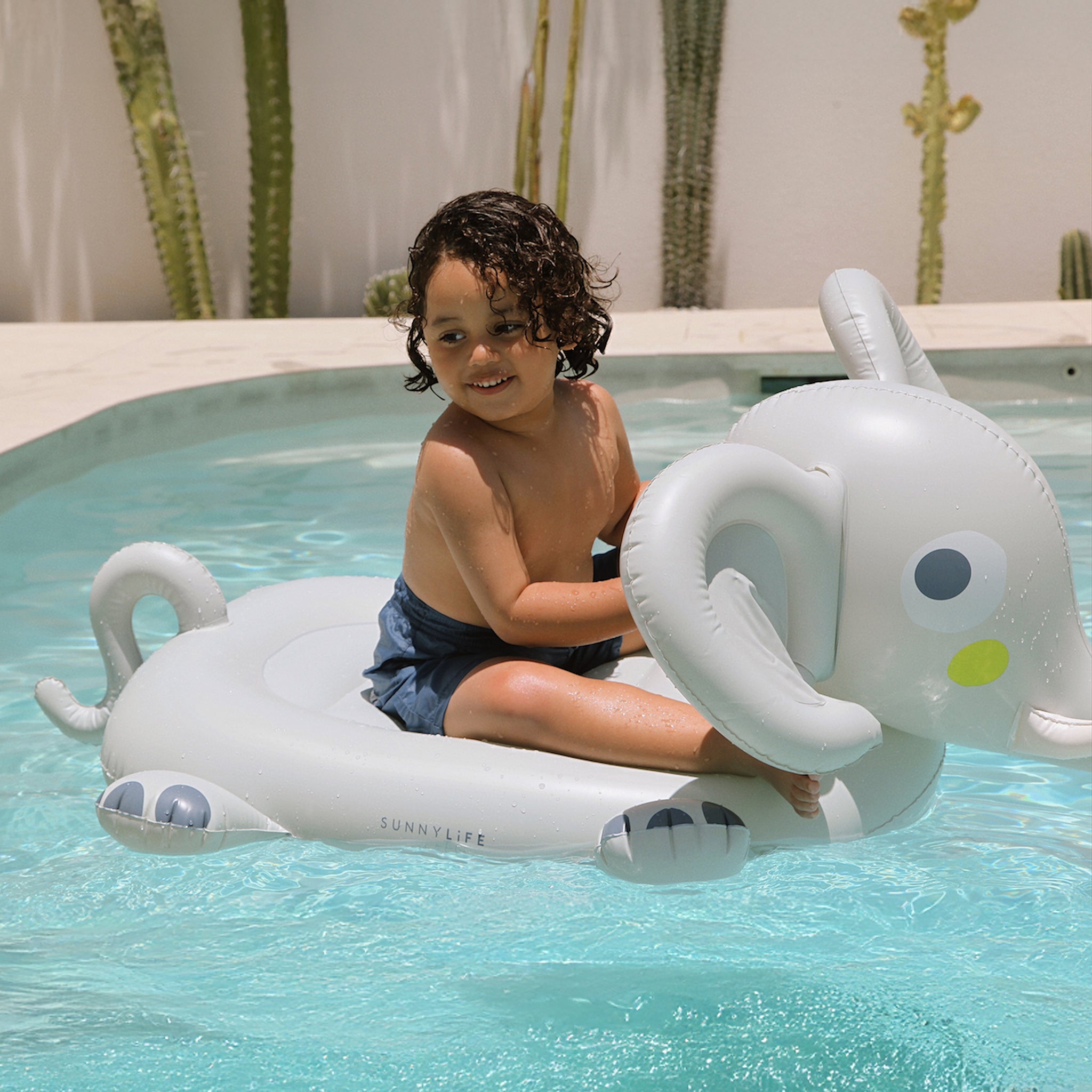 Kids Ride-On Float - Eli the Elephant Grey