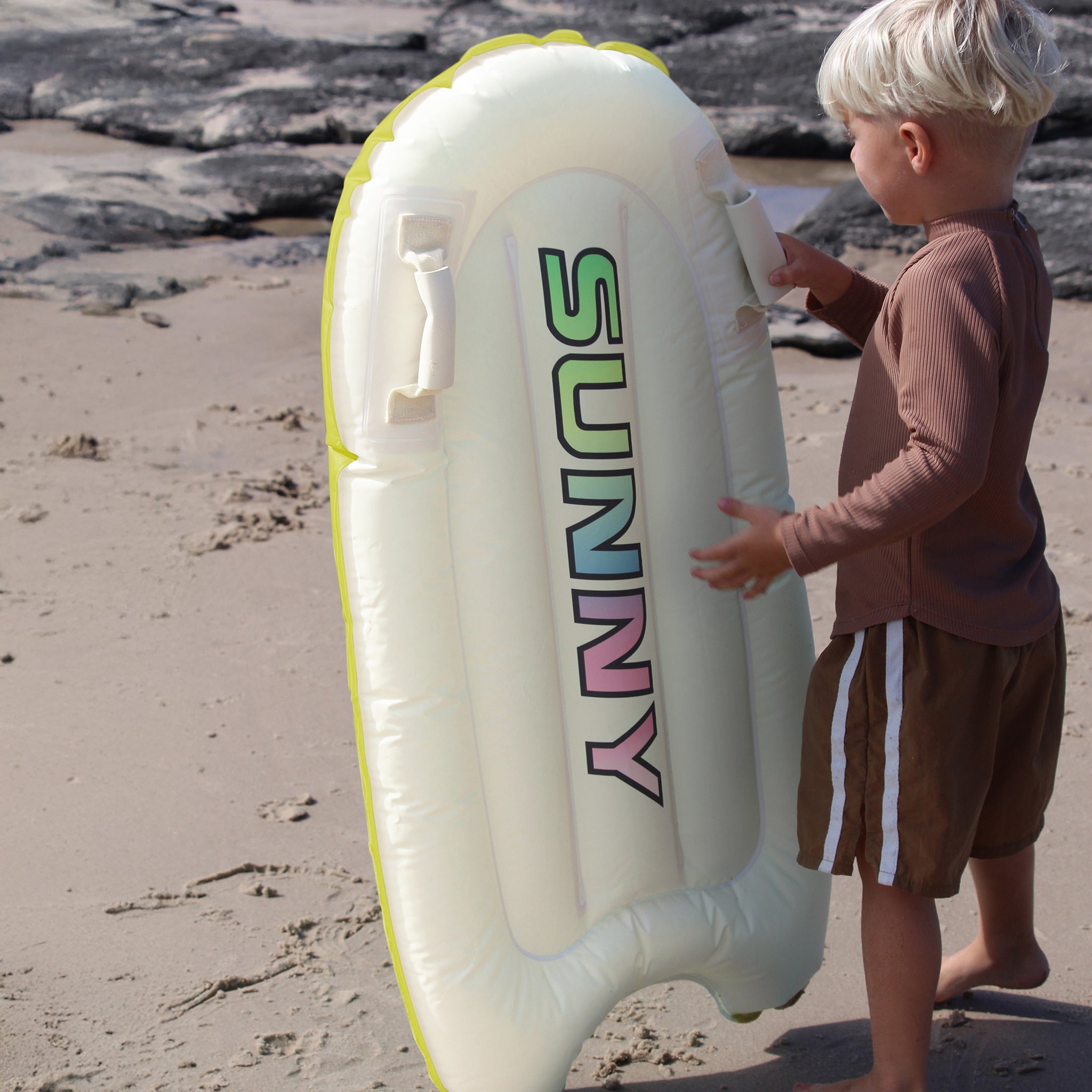 Kids Surf Mat - Cream and Yellow