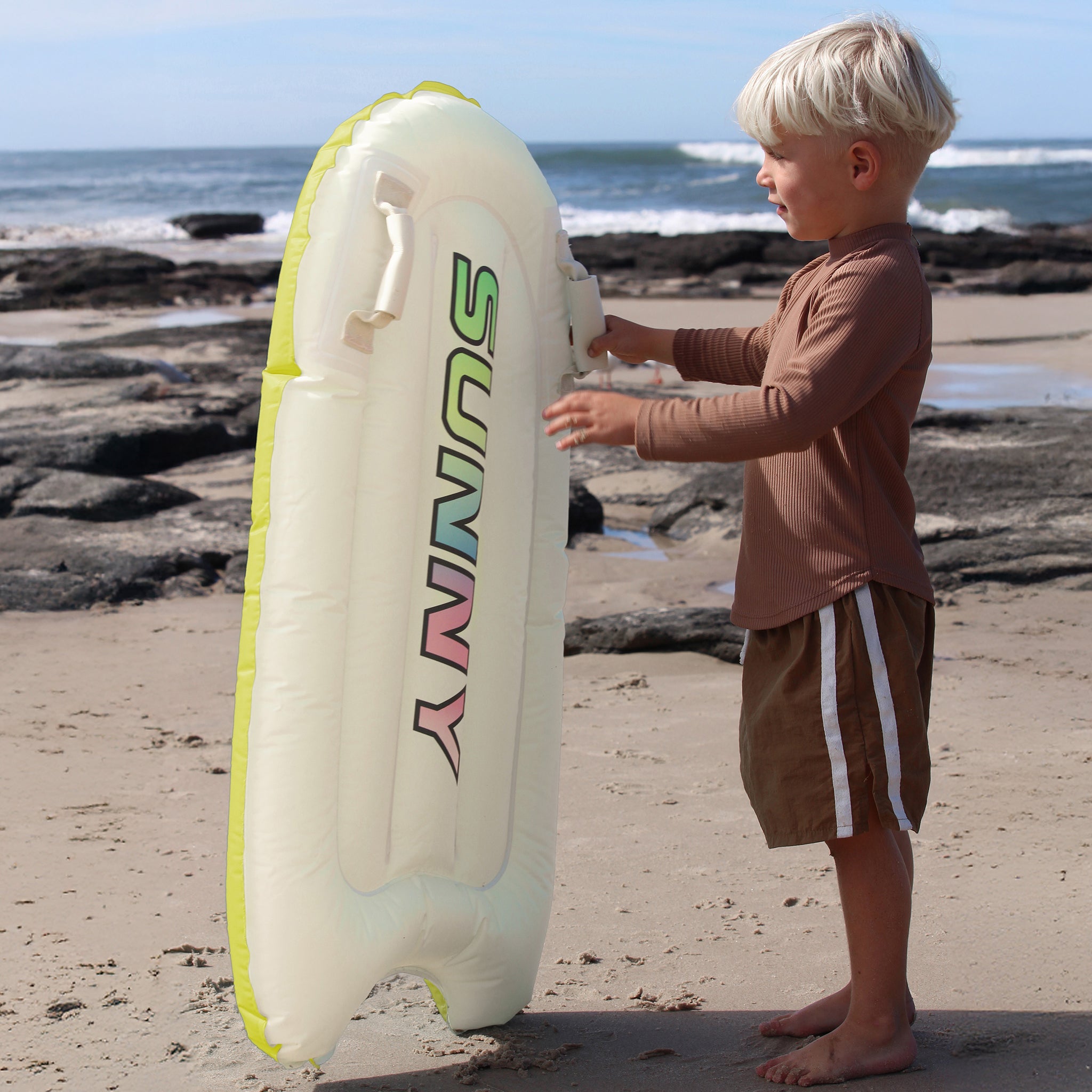 Kids Surf Mat - Cream and Yellow