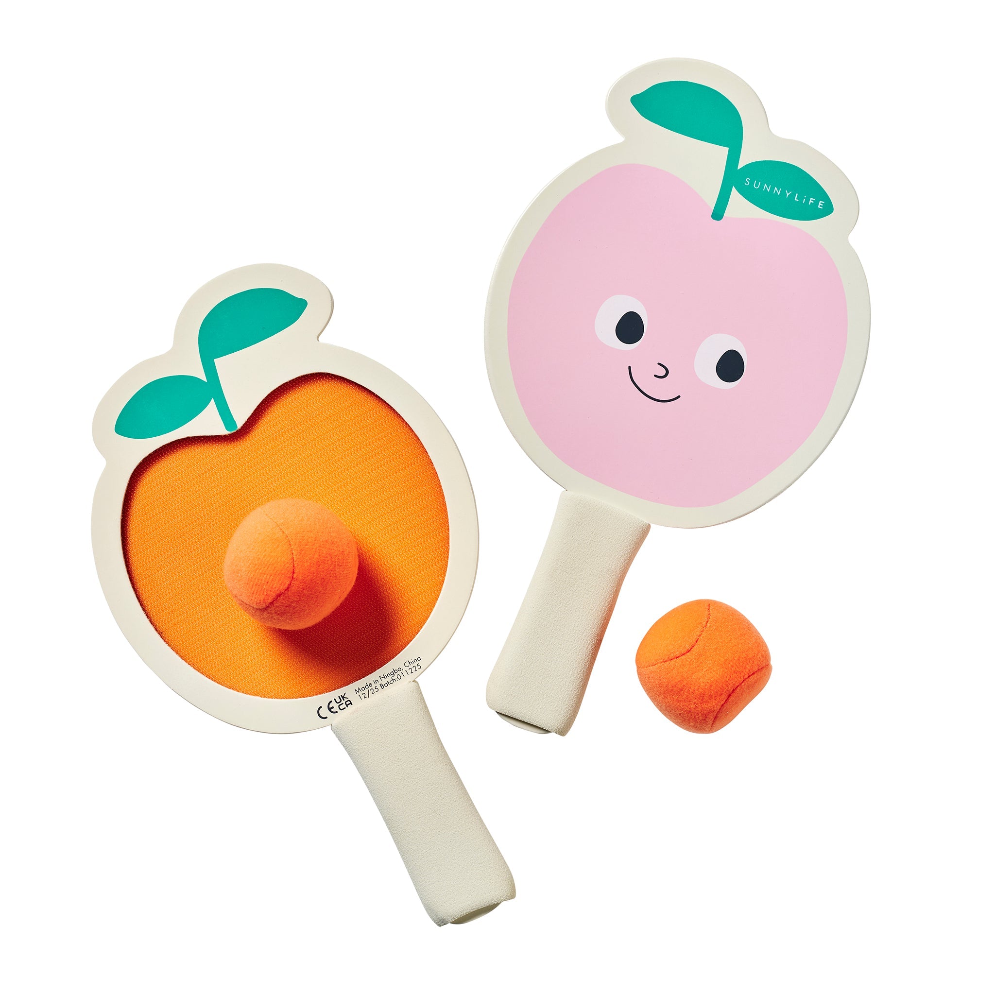 Kids Velcro Beach Bats - Poppy the Peach Multi