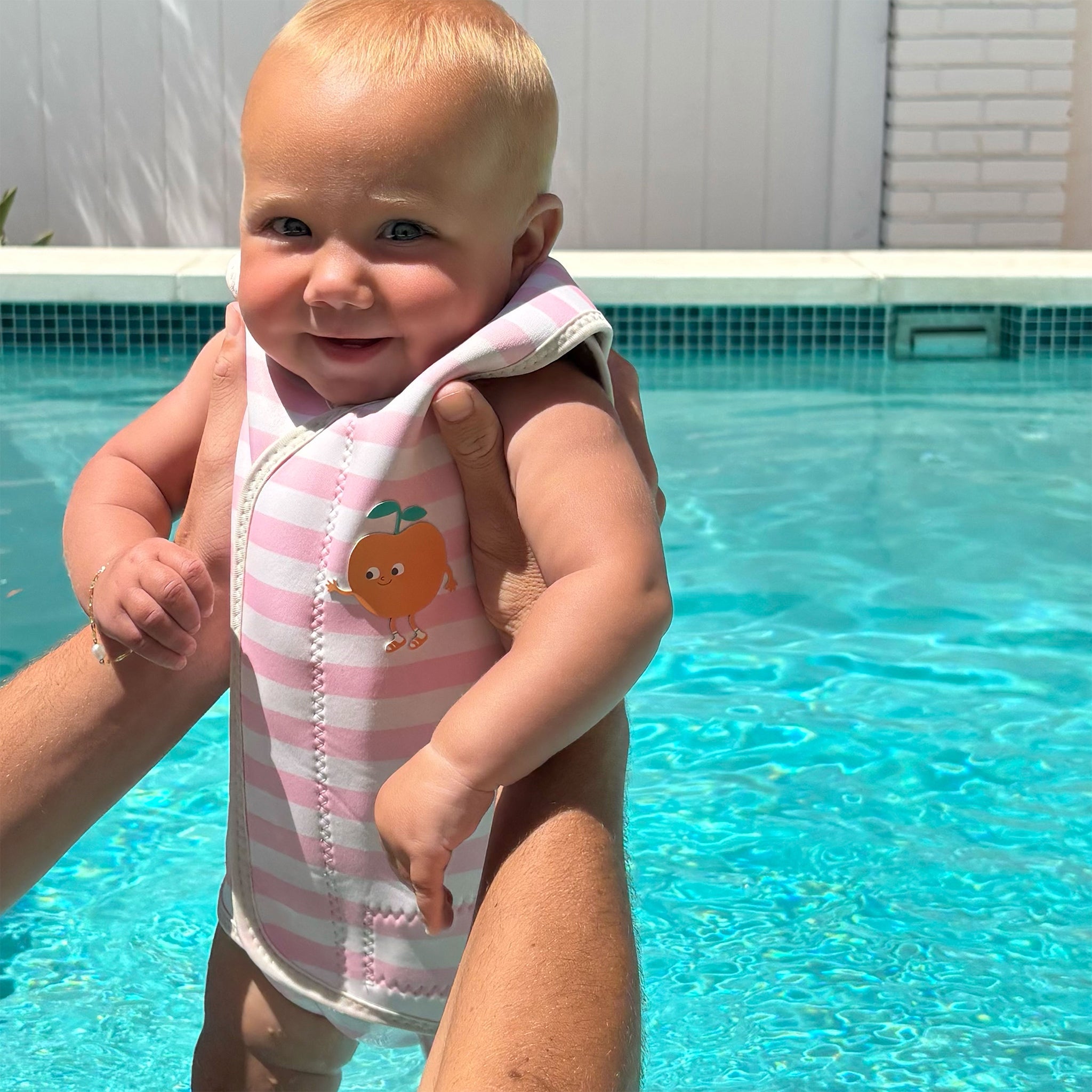 Baby Wetsuit - Poppy the Peach Pink Stripe