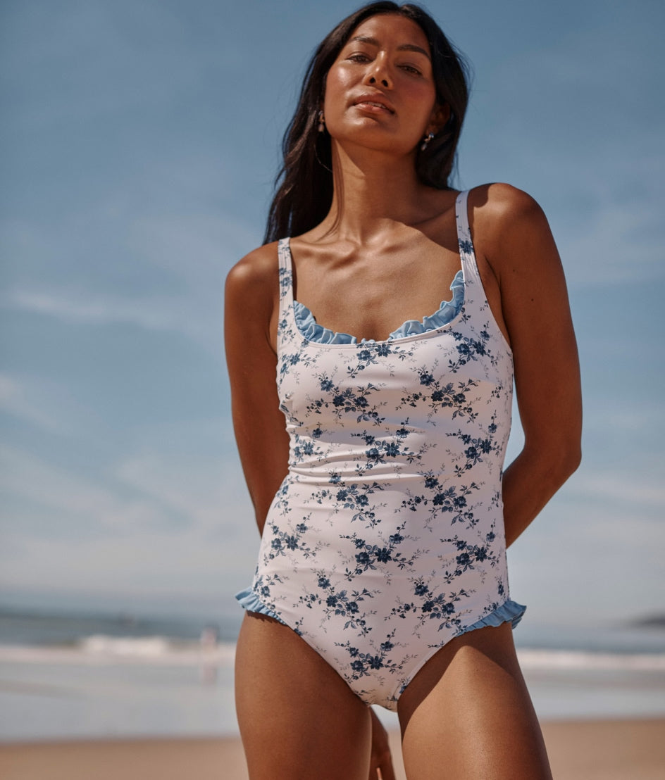The Mini Ruffle Siren One-Piece - Amelie Floral