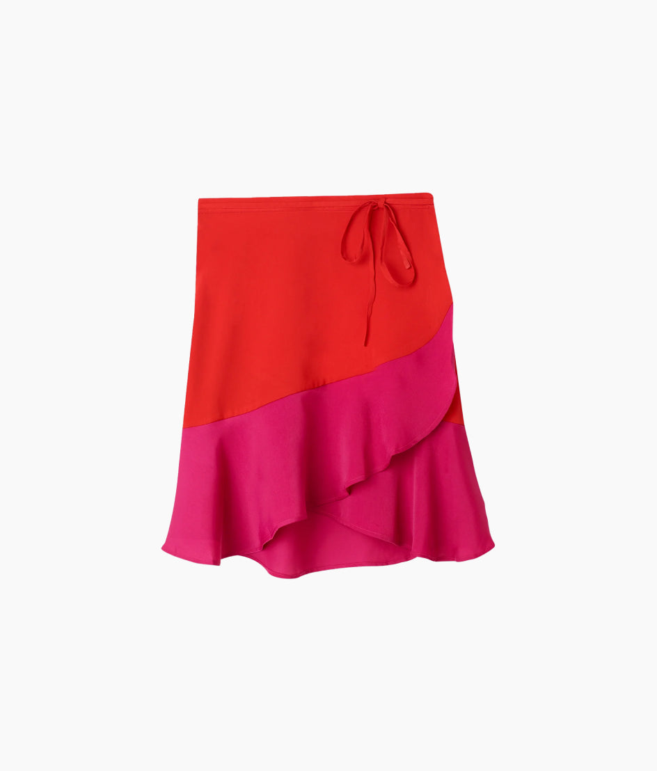 The Short Beach to Brunch Wrap Skirt - Lava & Hibiscus