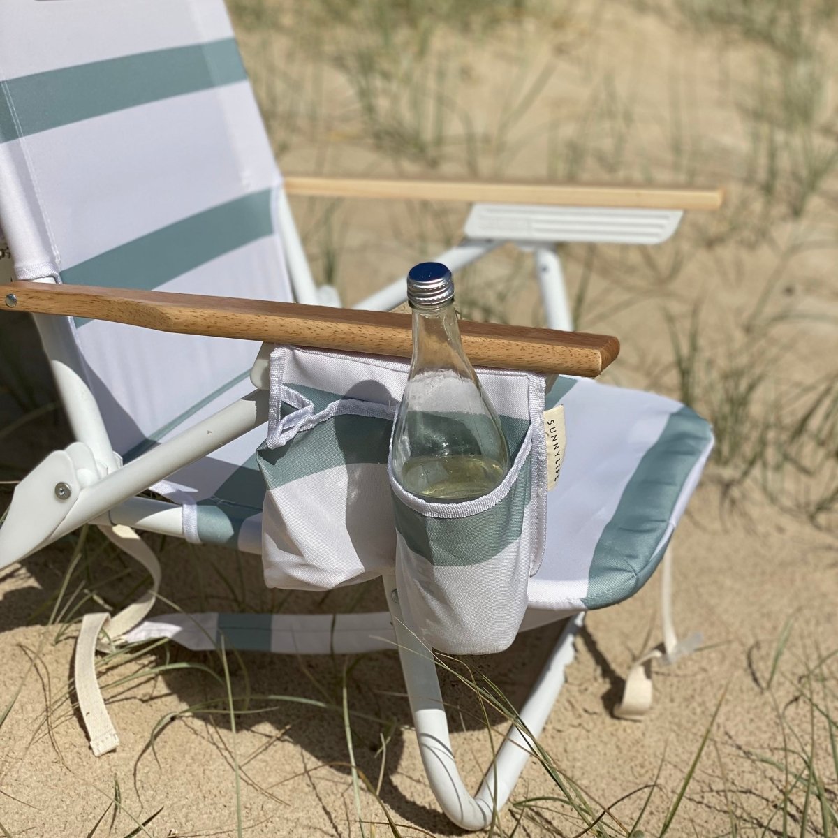 Beach Chair Deluxe - La Palma Sage Stripe
