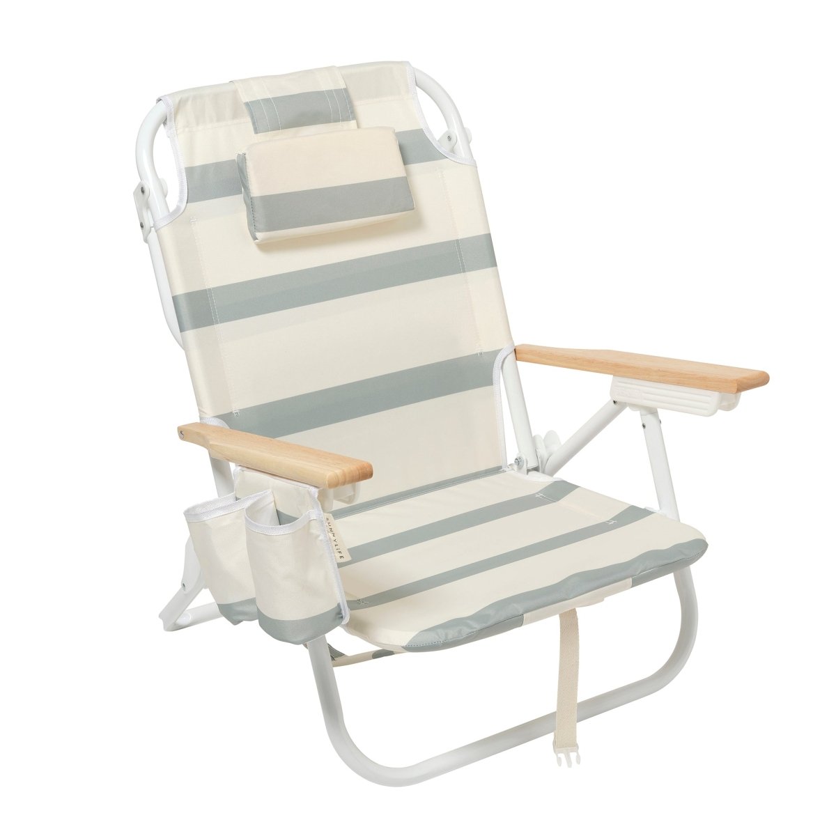Beach Chair Deluxe - La Palma Sage Stripe