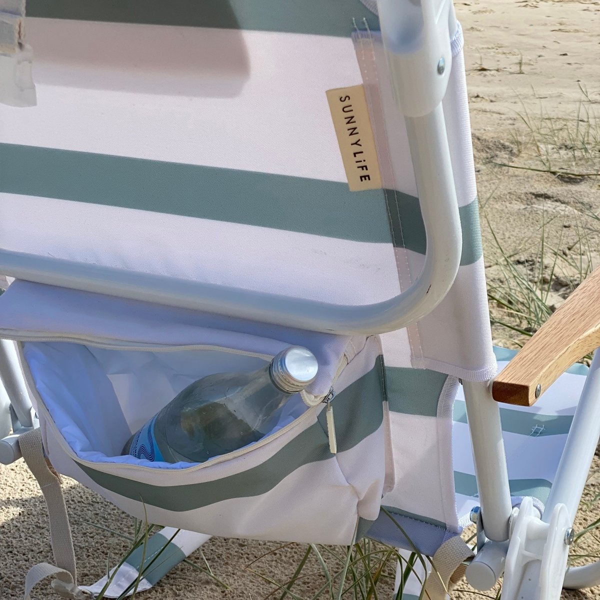 Beach Chair Deluxe - La Palma Sage Stripe