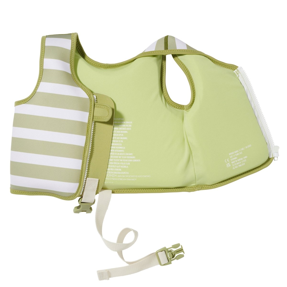 Kids Swim Vest 1-2 - Into the Wild Green Stripe