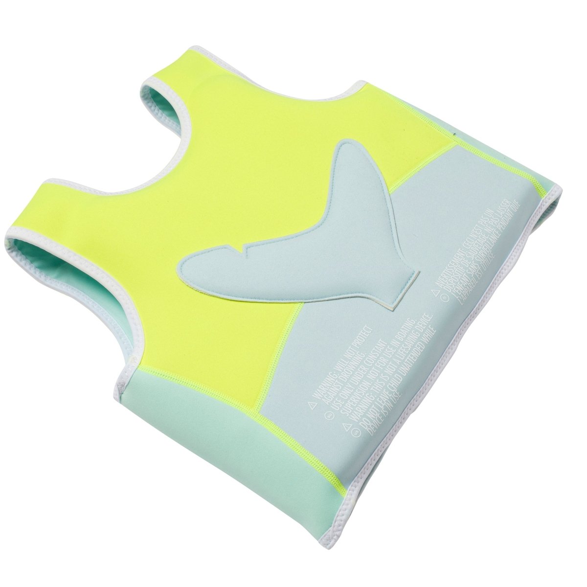 Kids Swim Vest 3-6 - Salty The Shark Neon Yellow