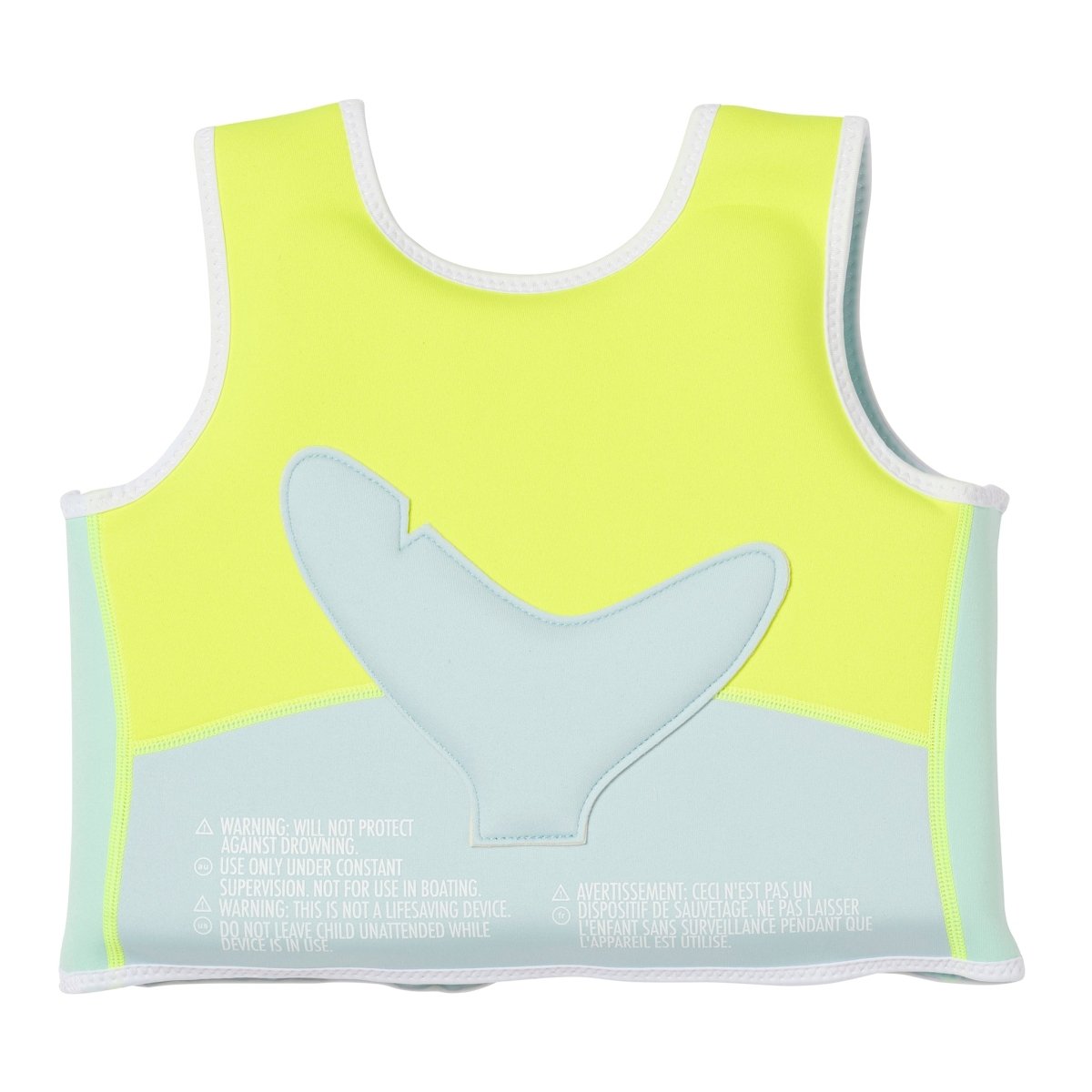 Kids Swim Vest 3-6 - Salty The Shark Neon Yellow