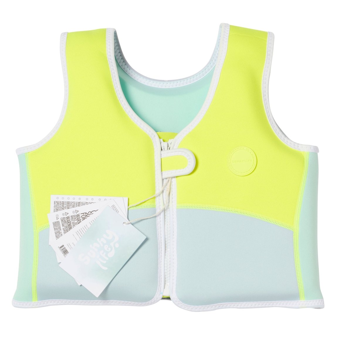 Kids Swim Vest 3-6 - Salty The Shark Neon Yellow