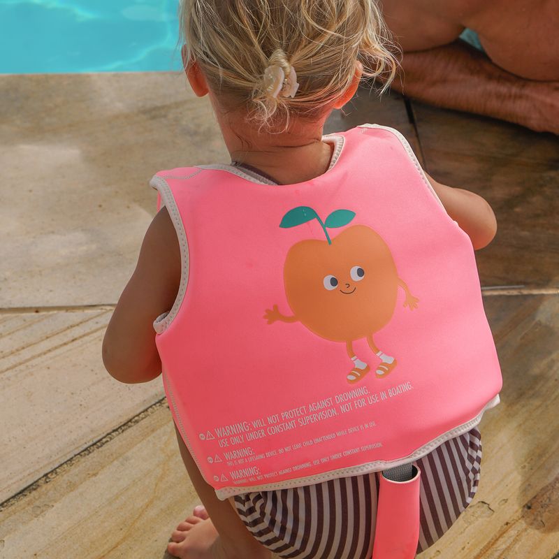 Kids Swim Vest 1-2 - Poppy the Peach Neon Pink