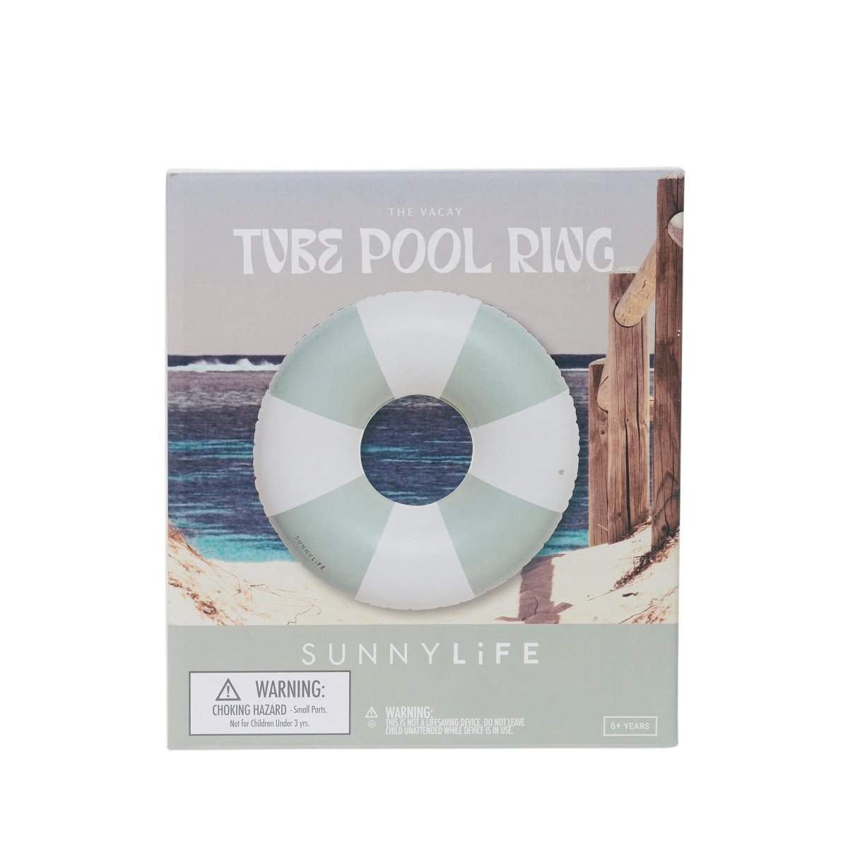 Tube Pool Ring - The Vacay Soft Olive Stripe