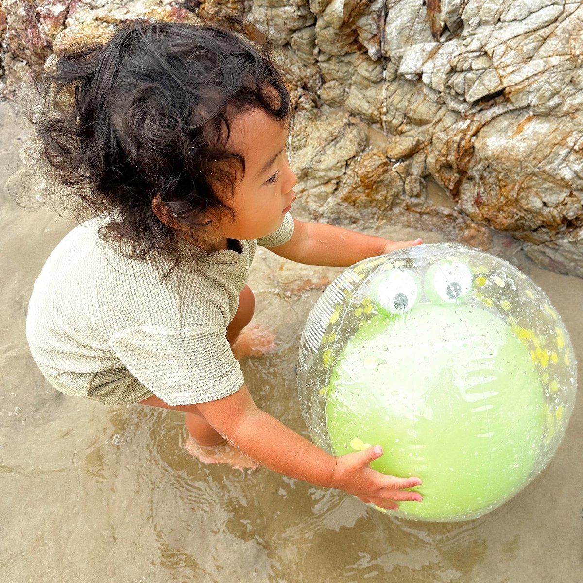 3D Inflatable Beach Ball - Cookie the Croc Green