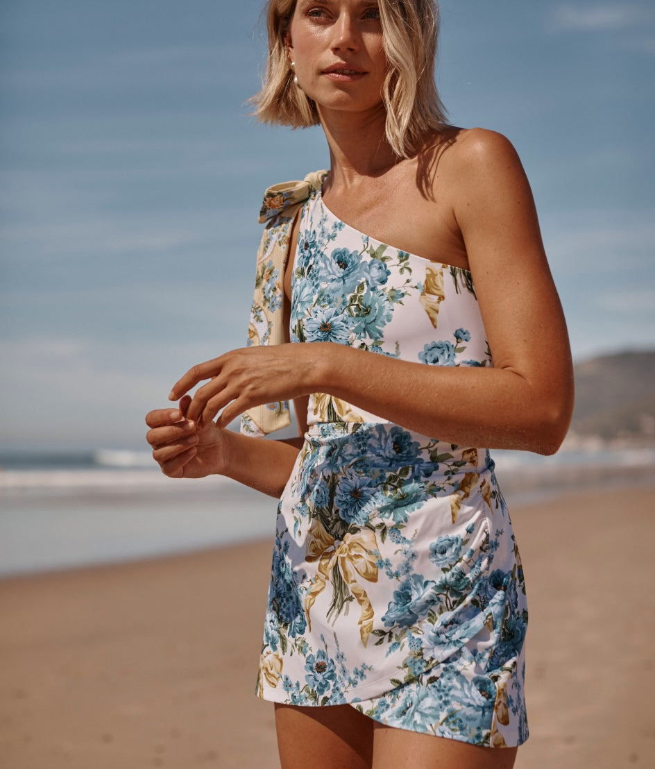 The Ruched Swim Skirt - Bow Bouquet