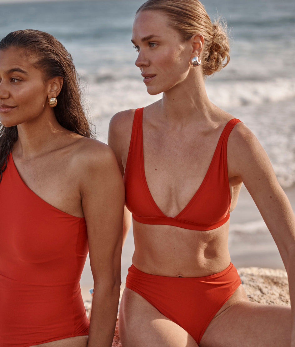 The Plunge Bikini Top - Lava