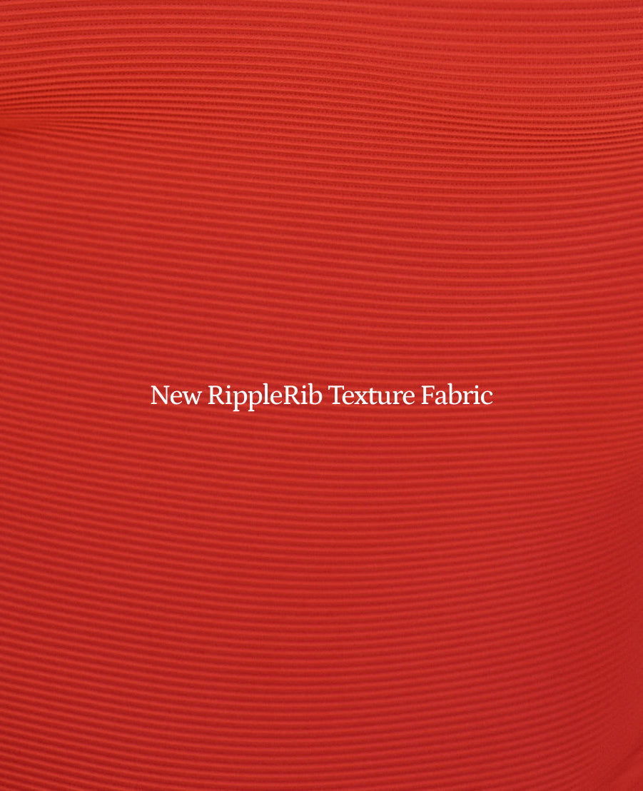 The RippleRib Mid Rise Bikini Bottom - Lava