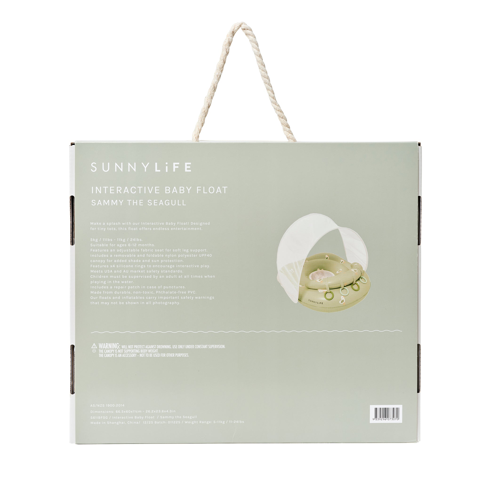 Interactive Baby Float - Sammy the Seagull Green