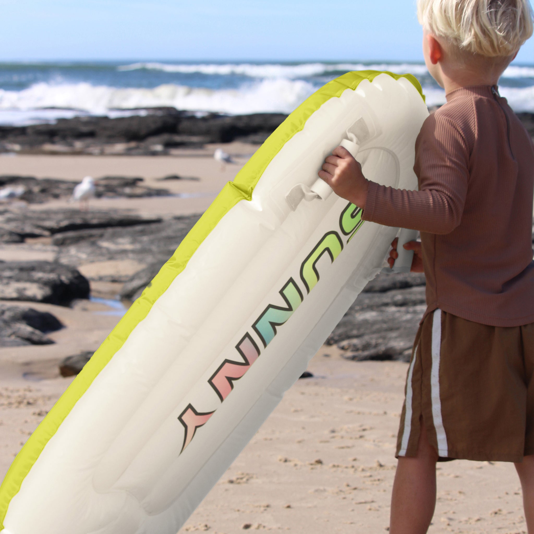 Kids Surf Mat - Cream and Yellow