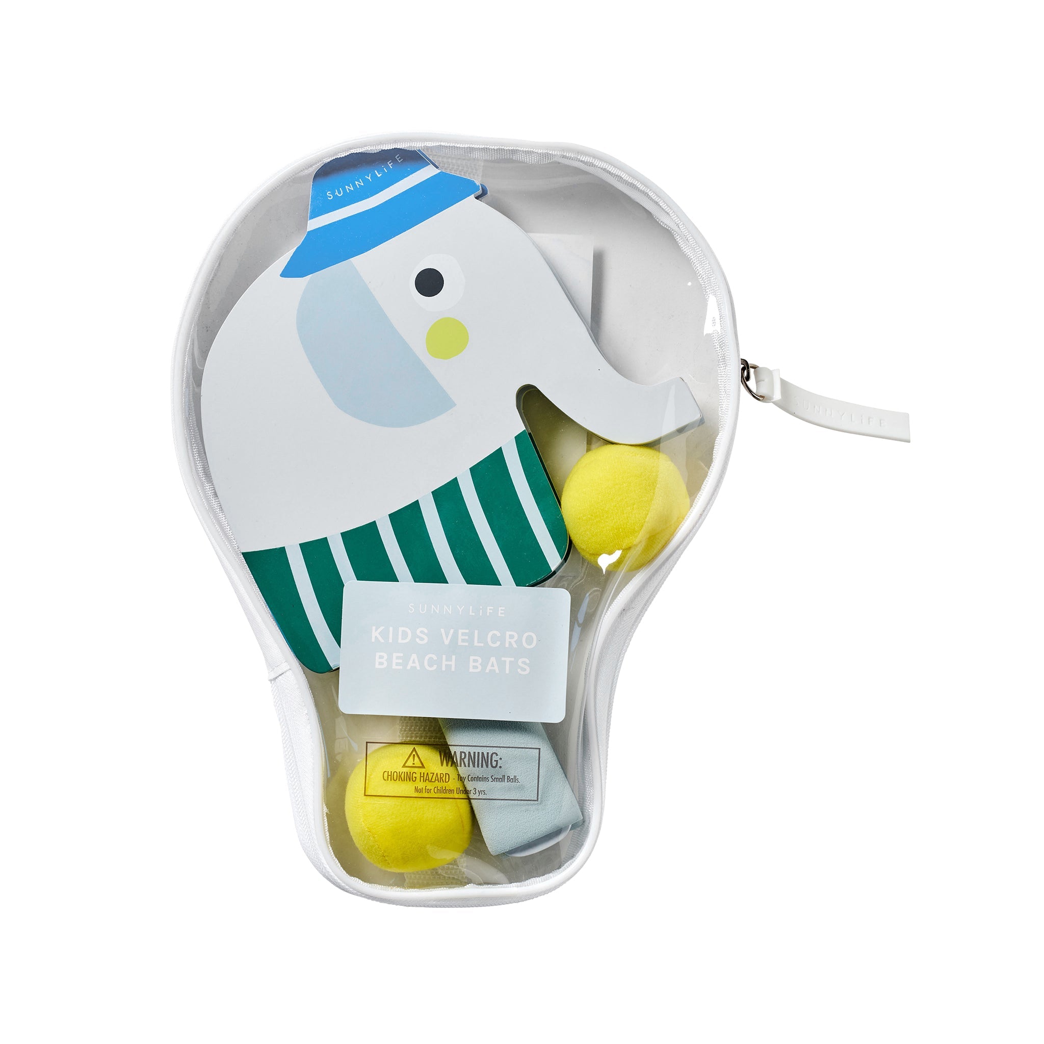 Kids Velcro Beach Bats - Eli the Elephant Multi