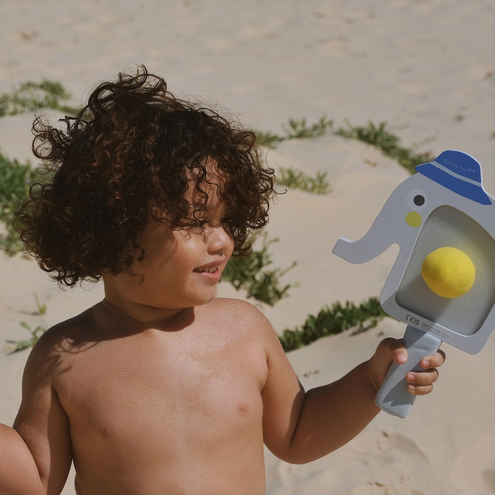 Kids Velcro Beach Bats - Eli the Elephant Multi