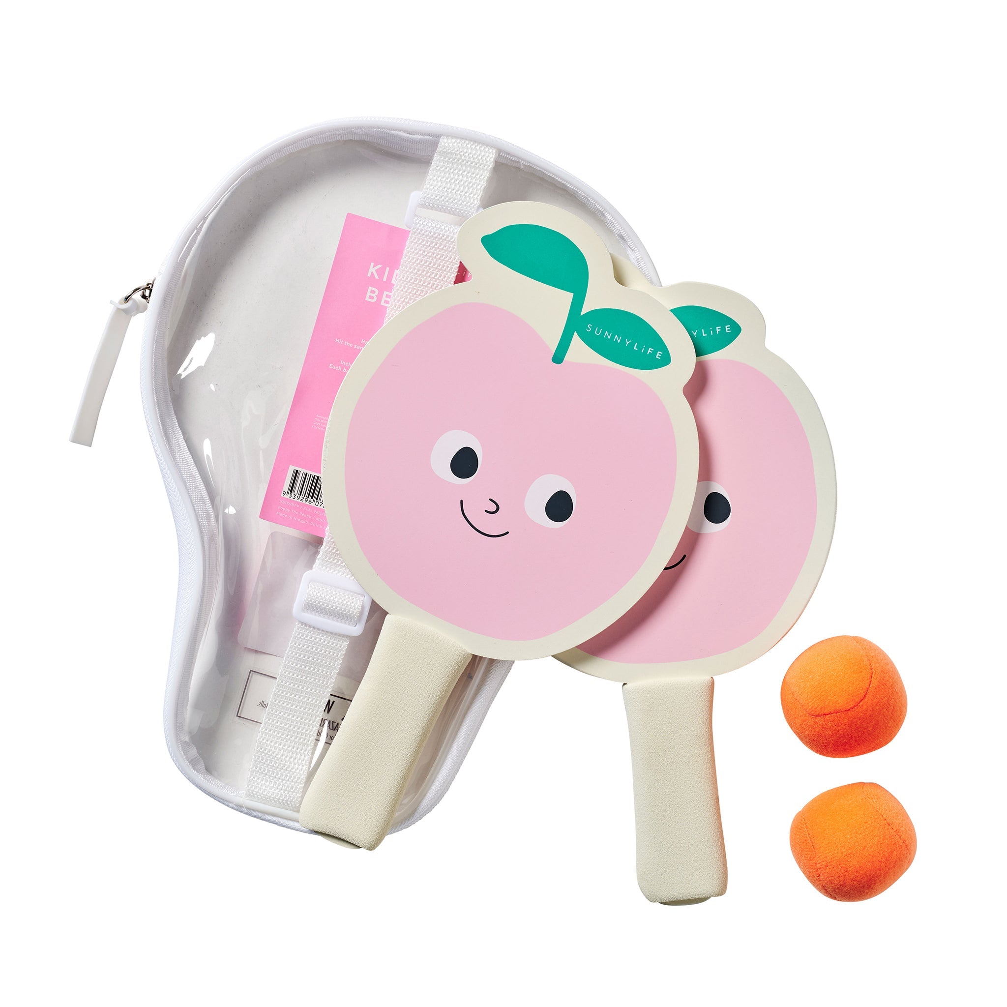 Kids Velcro Beach Bats - Poppy the Peach Multi