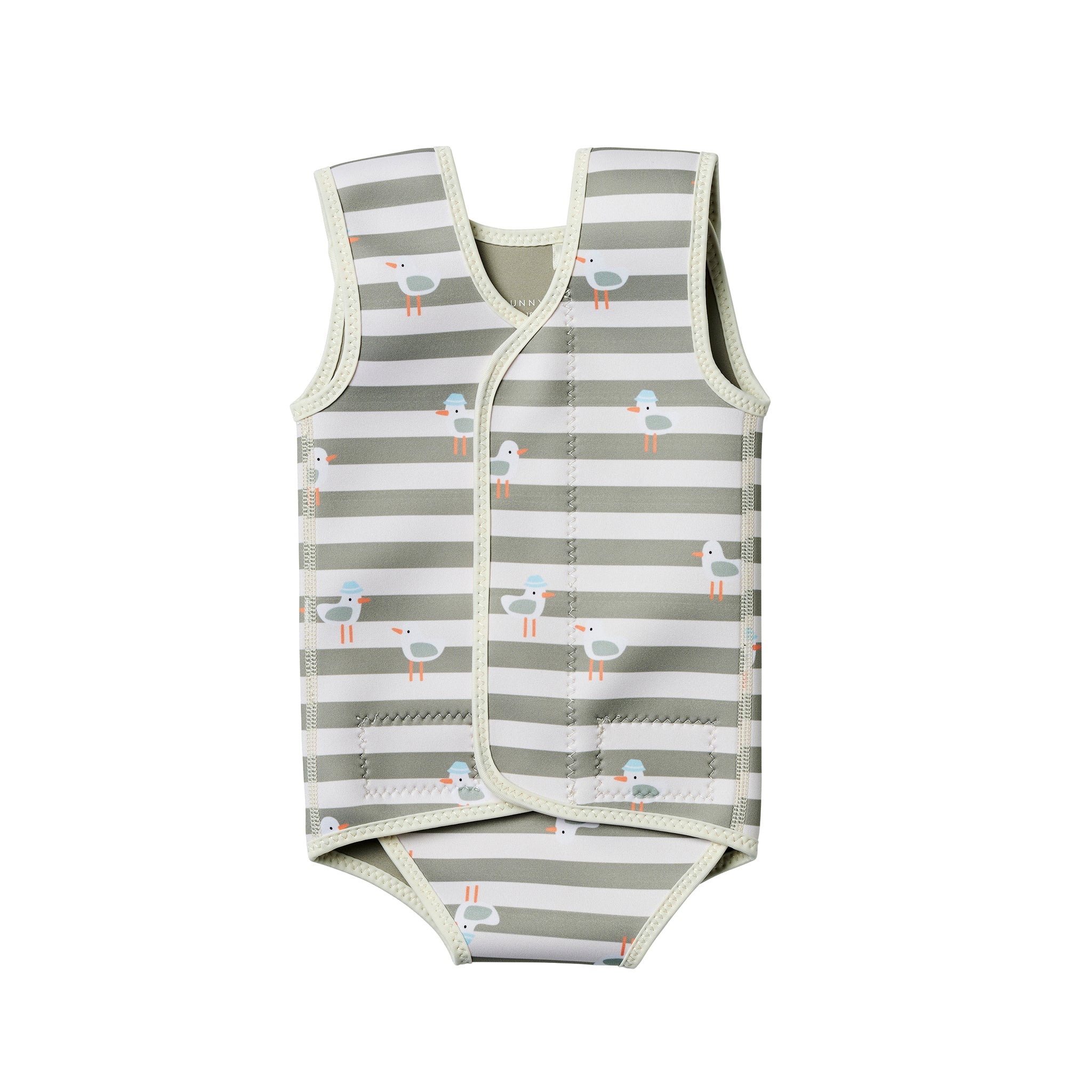 Baby Wetsuit - Sammy the Seagull Green Stripe