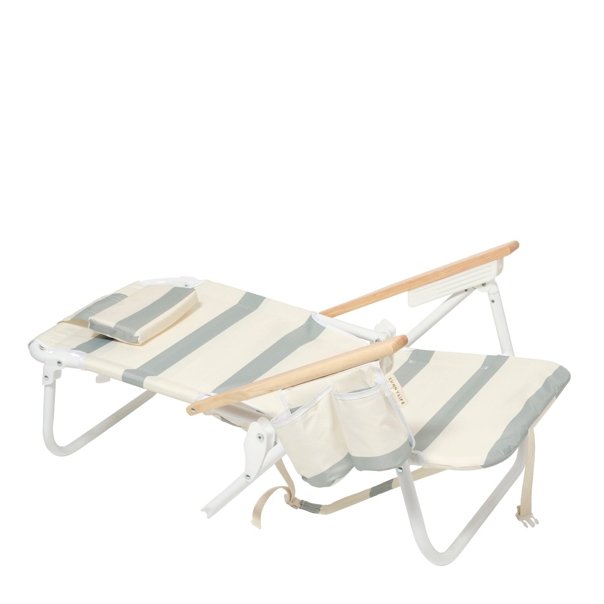 Beach Chair Deluxe - La Palma Sage Stripe