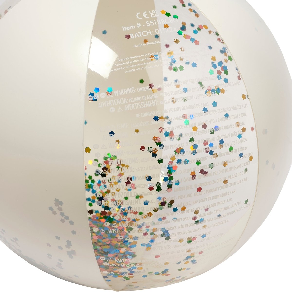 Inflatable Beach Ball - Cotton Candy Glitter