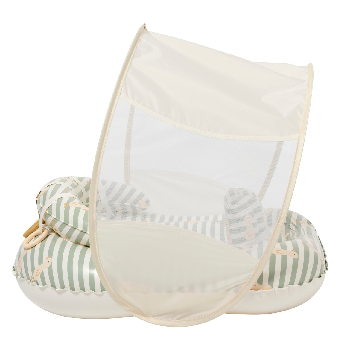 Interactive Baby Float - Dex the Duck Green Stripe
