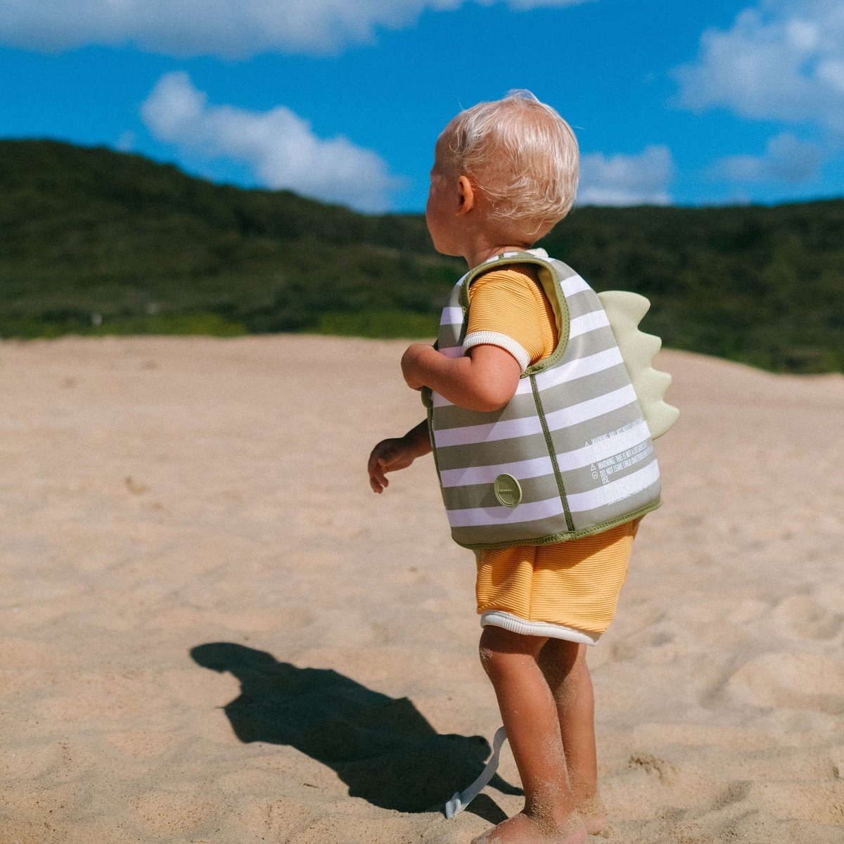 Kids Swim Vest 1-2 - Into the Wild Green Stripe