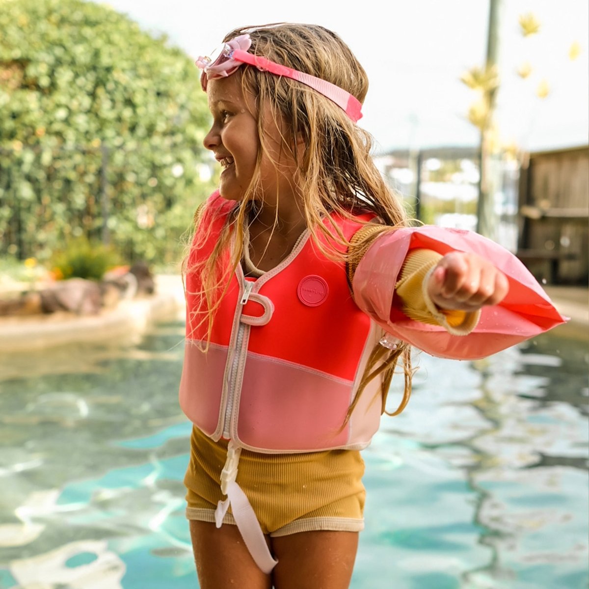Kids Swim Vest 1-2 - Melody The Mermaid Pink