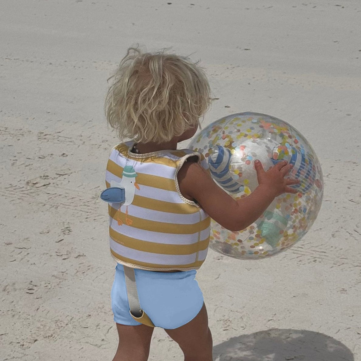 Kids Swim Vest 2-3 - Sammy the Seagull Yellow Stripe