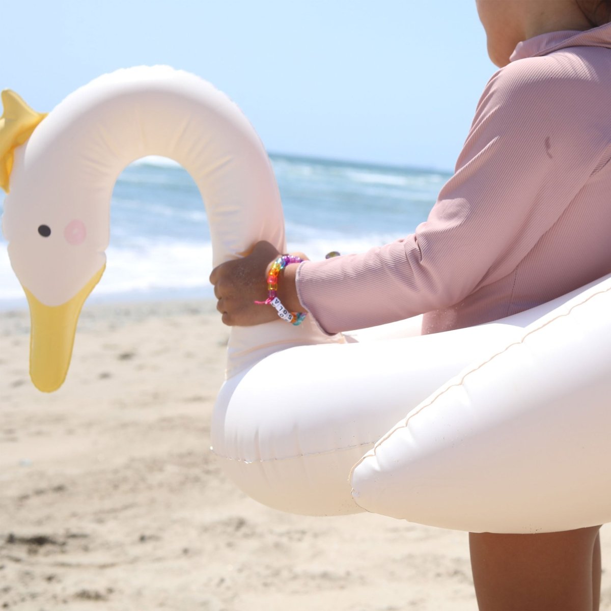 Kids Tube Pool Ring - Princess Swan Cream