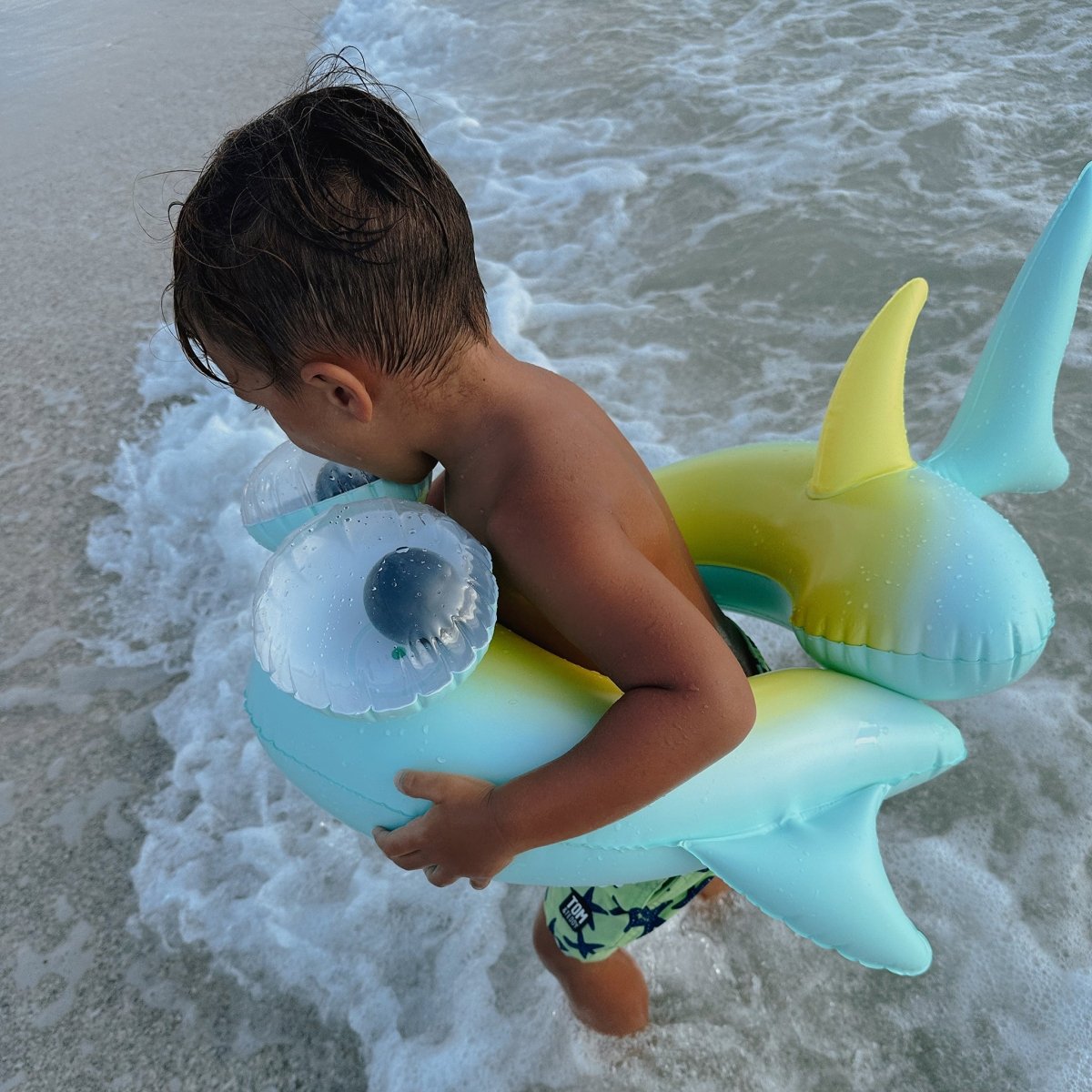 Kids Tube Pool Ring - Salty the Shark Blue