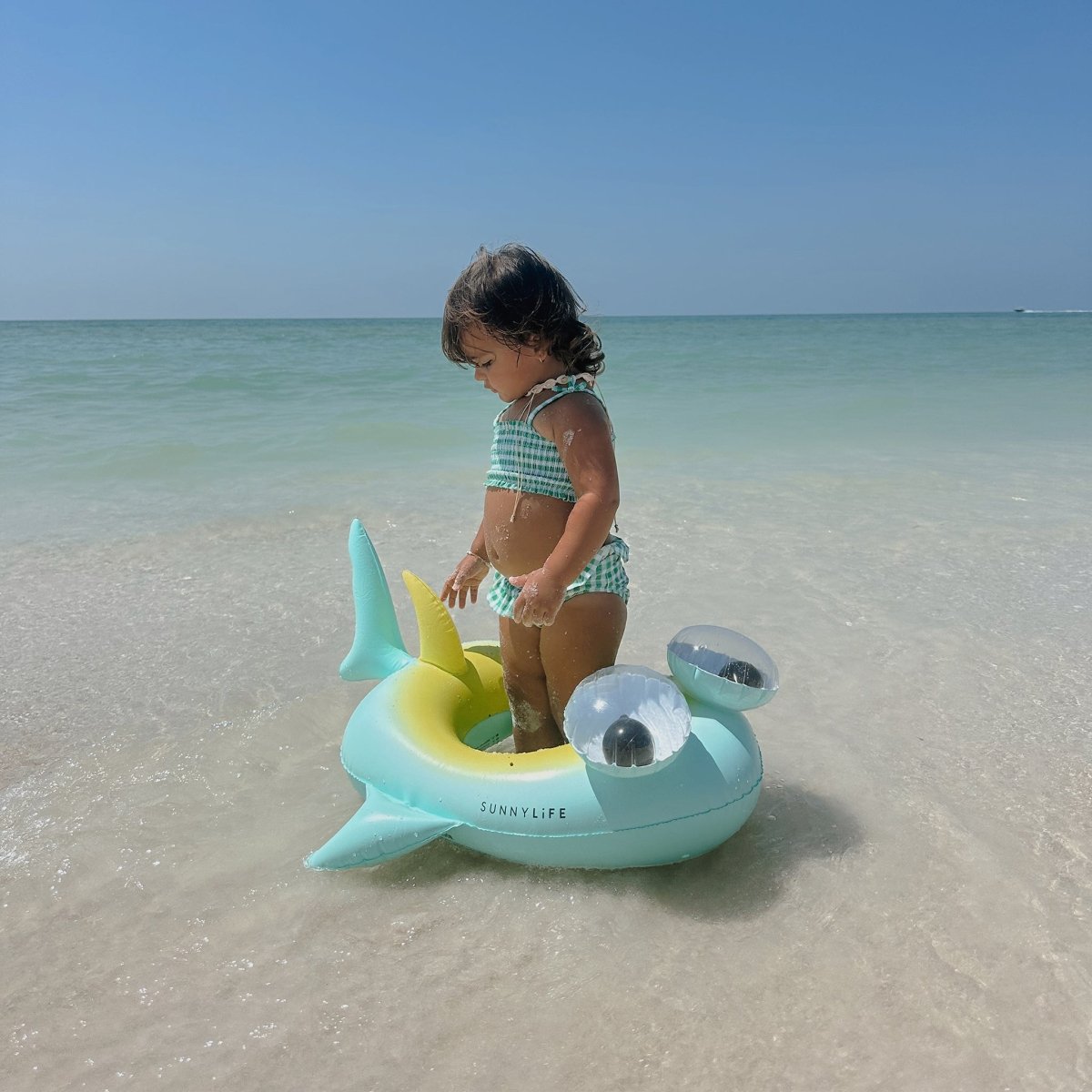 Kids Tube Pool Ring - Salty the Shark Blue