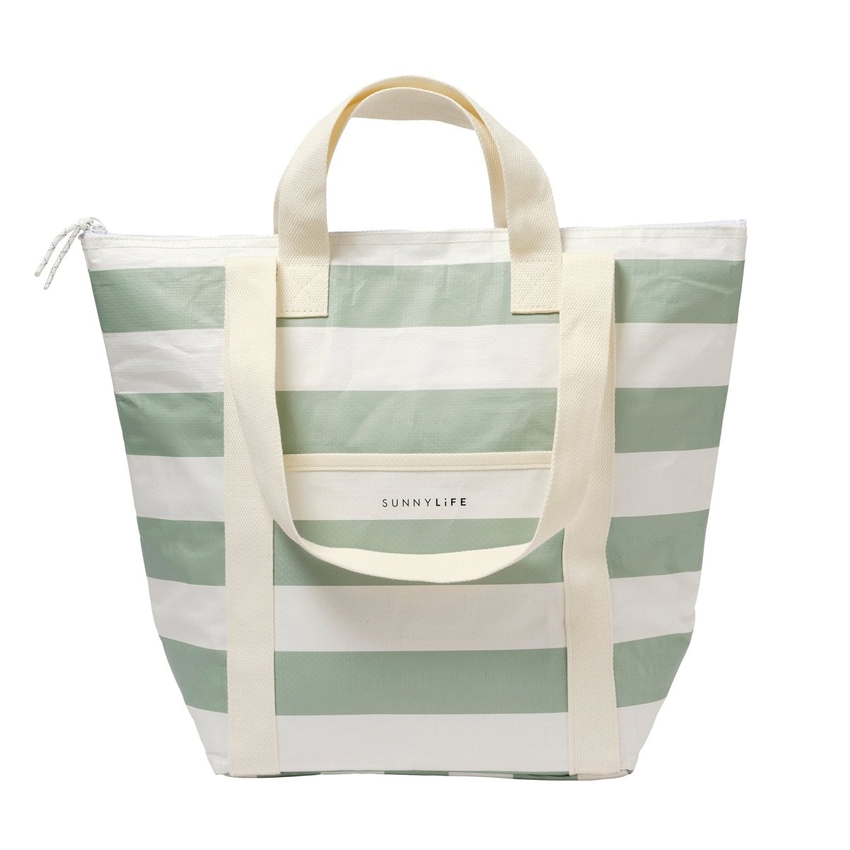 Light Cooler Tote - La Palma Sage Stripe