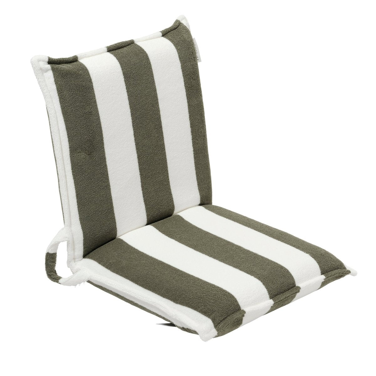 Terry Travel Lounger - Olive Stripe